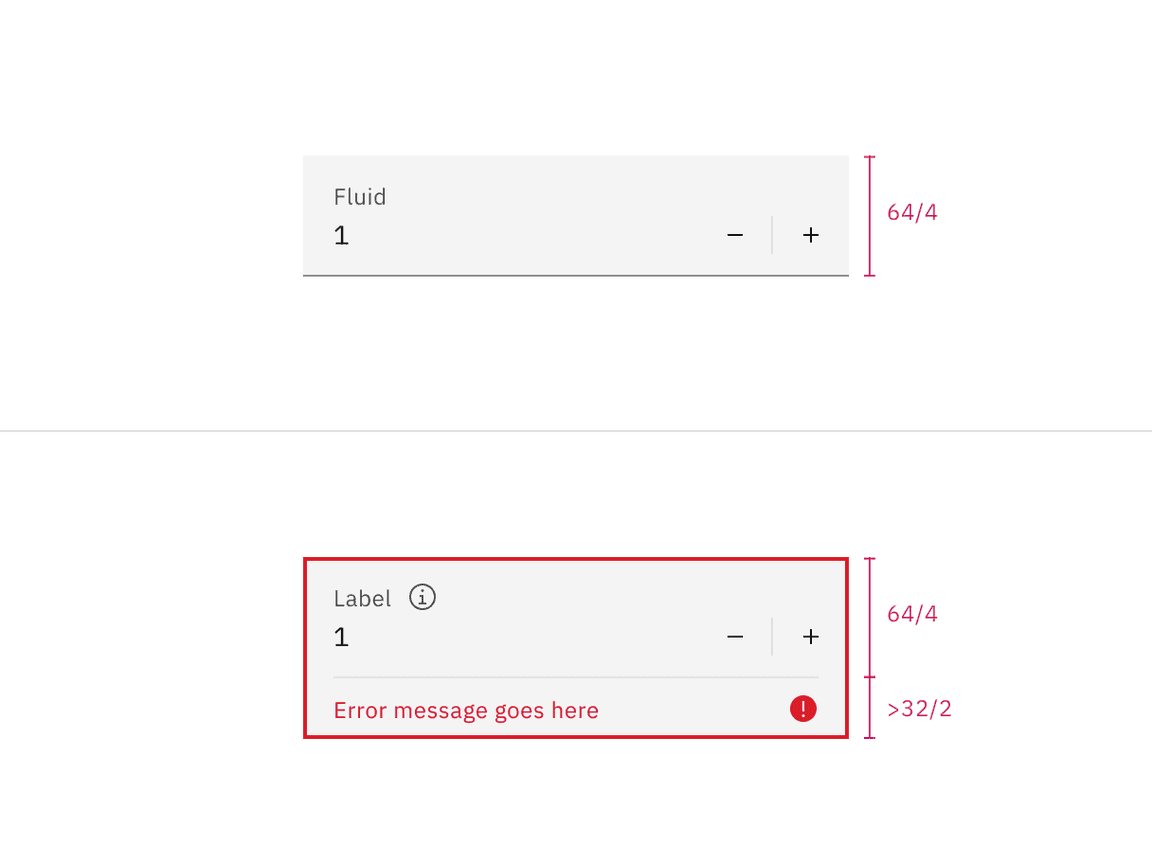 Fluid input size example